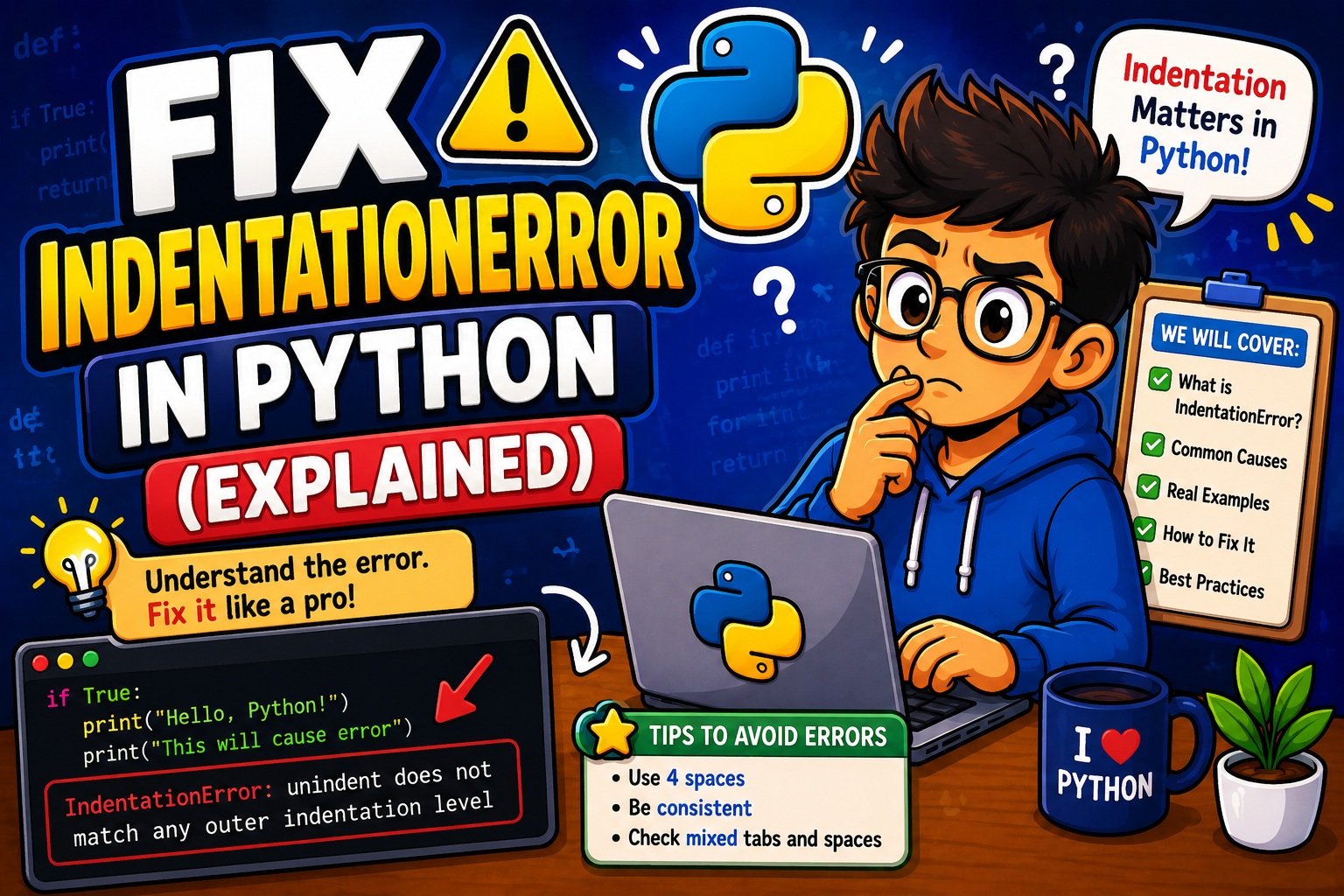 Fixing indentation errors in Python