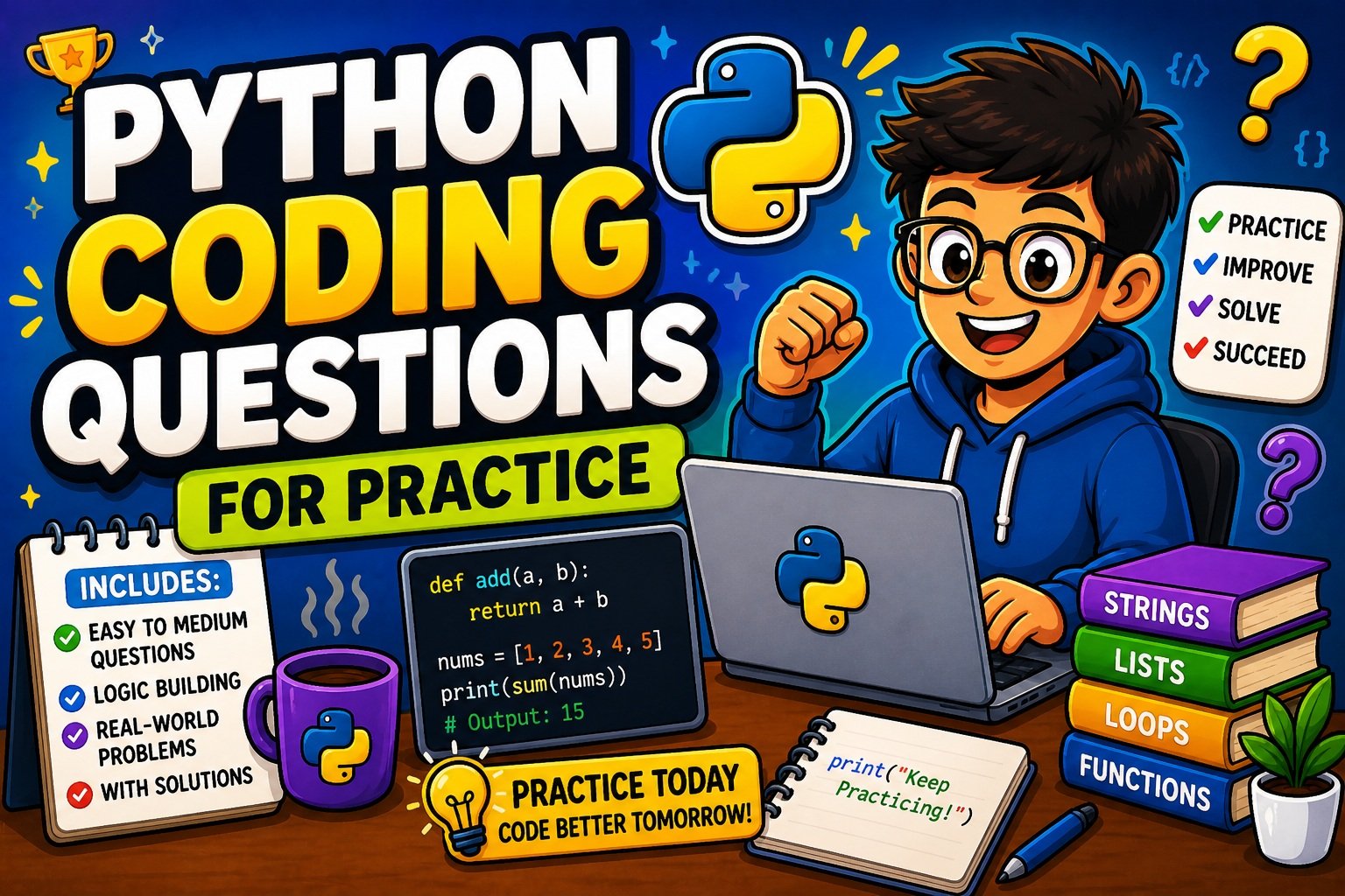 Python coding practice for success
