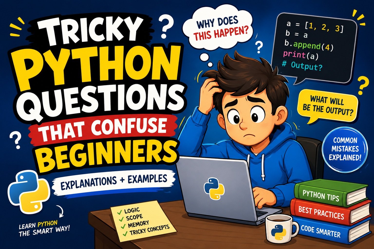 Tricky Python questions explained visually